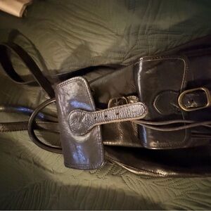 Black distressed leather bag